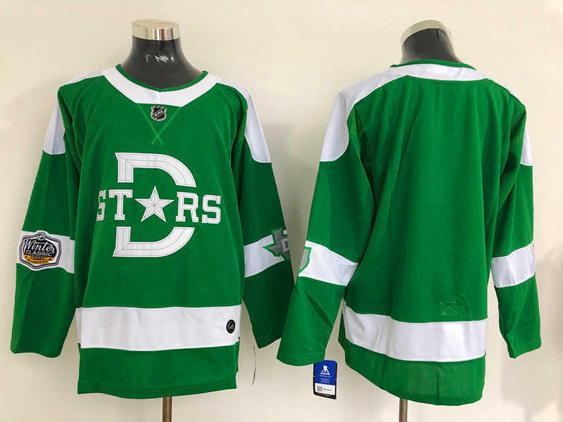 Men's Dallas Stars Green Blank Jersey